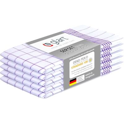 Glart 48KV1 Geschirrtücher Set – 5 Stück à 50x70 cm – 100 % Baumwolle – 300 GSM – Oeko-TEX Zertifiziert – Lila kariert – Küchenhandtücher spülmaschinenfest Glart 48KV1 Geschirrtücher Set – 5 Stück à 50x70 cm – 100 % Baumwolle – 300 GSM – Oeko-TEX Zertifiziert – Lila kariert – Küchenhandtücher spülmaschinenfest