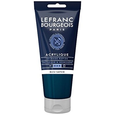 Lefranc Bourgeois 300446 Fine Acrylfarbe Saphirblau, 80ml Tube, cremige Acrylfarbe auf Wasserbasis, schnell trocknend, lichtecht, wasserfest Lefranc Bourgeois 300446 Fine Acrylfarbe Saphirblau, 80ml Tube, cremige Acrylfarbe auf Wasserbasis, schnell trocknend, lichtecht, wasserfest
