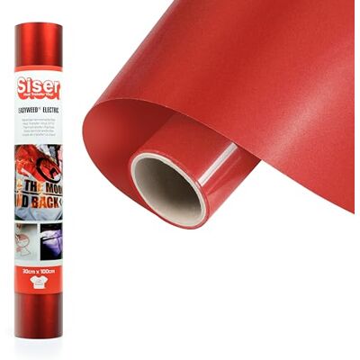 SISER Electric Red, 30cm x 1m, thermotransferierbares, schillerndes Transfer-Vinyl für die individuelle Gestaltung von Stoffen, Kleidung und Accessoires, Bastelartikel, leicht zu schneiden SISER Electric Red, 30cm x 1m, thermotransferierbares, schillerndes Transfer-Vinyl für die individuelle Gestaltung von Stoffen, Kleidung und Accessoires, Bastelartikel, leicht zu schneiden