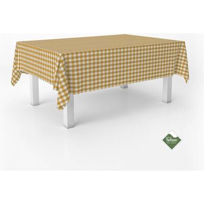 ECOMMERC3 Vichy Tischdecke, schmutzabweisend, rechteckig, Größe 200 x 140 cm, Vichy-Tischdecke, extra weich und wasserdicht, goldfarben, Gold ECOMMERC3 Vichy Tischdecke, schmutzabweisend, rechteckig, Größe 200 x 140 cm, Vichy-Tischdecke, extra weich und wasserdicht, goldfarben, Gold