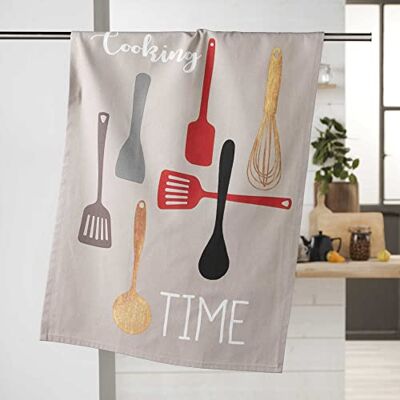 Douceur d'Intérieur Cooking Time Torchon, Mehrfarbig, 50 x 70 cm Douceur d'Intérieur Cooking Time Torchon, Mehrfarbig, 50 x 70 cm