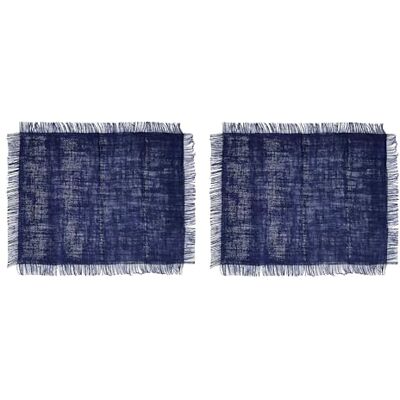 MIKASA Jute Tischsets, 2er Set, Blaue rechteckige Tischsets für rustikale Esstische, 35 x 45cm, rutschfeste Tischsets Naturdesign MIKASA Jute Tischsets, 2er Set, Blaue rechteckige Tischsets für rustikale Esstische, 35 x 45cm, rutschfeste Tischsets Naturdesign
