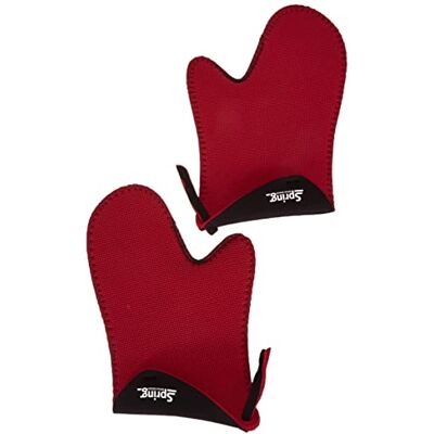 Spring GRIPS Ofenhandschuhe Hitzebeständig Neopren -40° bis 250°C rutschfest universelle Größe, 23x15cm Rot Topfhandschuhe Set Spring GRIPS Ofenhandschuhe Hitzebeständig Neopren -40° bis 250°C rutschfest universelle Größe, 23x15cm Rot Topfhandschuhe Set