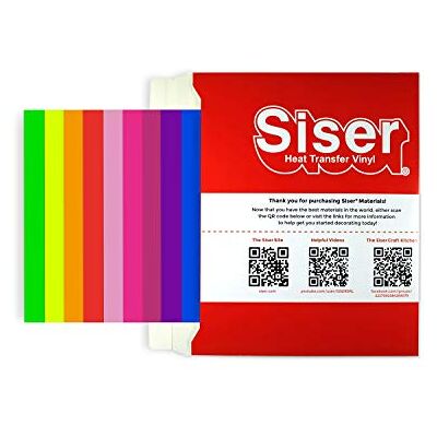 SISER EasyWeed, 12 Blatt 30x30 cm Neonfarben,Thermotransfer Vinyl zur Personalisierung von Stoffen, Bastelartikel, zertifiziert nach VeganOk und Öko-Tex Standard 100 Klasse I SISER EasyWeed, 12 Blatt 30x30 cm Neonfarben,Thermotransfer Vinyl zur Personalisierung von Stoffen, Bastelartikel, zertifiziert nach VeganOk und Öko-Tex Standard 100 Klasse I