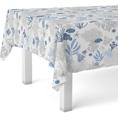 ECOMMERC3 Wachstuch, rechteckig, Größe 250 x 140 cm, Stil, Haltbarkeit und einfache Reinigung für Ihren Tisch, fleckenabweisende und wasserdichte Wachstuch-Tischdecke, Blau ECOMMERC3 Wachstuch, rechteckig, Größe 250 x 140 cm, Stil, Haltbarkeit und einfache Reinigung für Ihren Tisch, fleckenabweisende und wasserdichte Wachstuch-Tischdecke, Blau