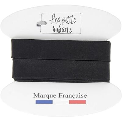 Les Petits Rubans Schrägband aus 100% Baumwolle – 20 mm breit, 5 Meter lang – Einfassung zum Nähen, Polstern, Kleidung, Decken – Schwarz Les Petits Rubans Schrägband aus 100% Baumwolle – 20 mm breit, 5 Meter lang – Einfassung zum Nähen, Polstern, Kleidung, Decken – Schwarz