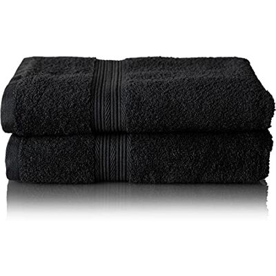 Glart Premium Frottier Handtuch Set, Frotteeserie in 6 Farben und 5 Größen, Farbe: SCHWARZ, 2X Duschtücher 70x140 cm Glart Premium Frottier Handtuch Set, Frotteeserie in 6 Farben und 5 Größen, Farbe: SCHWARZ, 2X Duschtücher 70x140 cm