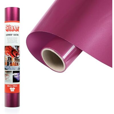 SISER Electric Cherry, 30cm x 1m, thermotransferierbare, schillernde Vinylfolie zur Personalisierung von Stoffen, Kleidung und Accessoires, Bastelartikel, leicht zu schneiden SISER Electric Cherry, 30cm x 1m, thermotransferierbare, schillernde Vinylfolie zur Personalisierung von Stoffen, Kleidung und Accessoires, Bastelartikel, leicht zu schneiden