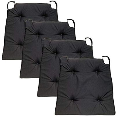Traumnacht Stuhlkissen Basic 4er Set, mit einem Bezug aus 100% Polyester, 40 x 42 x 5 cm, schwarz, Öko-Tex zertifiziert, produziert nach deutschem Qualitätsstandard Traumnacht Stuhlkissen Basic 4er Set, mit einem Bezug aus 100% Polyester, 40 x 42 x 5 cm, schwarz, Öko-Tex zertifiziert, produziert nach deutschem Qualitätsstandard