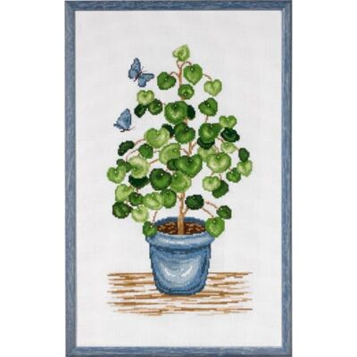 Permin Kreuzstich Stickpackung Pilea Zählmuster, Multifarbig Permin Kreuzstich Stickpackung Pilea Zählmuster, Multifarbig
