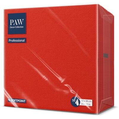PAW Decor Collection PAW Soft Point Servietten (38 x 38 cm) 50 Stück Gastroservietten Weich und robust Ideal für den täglichen Gebrauch, Kneipen und Cafés Einfarbig Chilirot PAW Decor Collection PAW Soft Point Servietten (38 x 38 cm) 50 Stück Gastroservietten Weich und robust Ideal für den täglichen Gebrauch, Kneipen und Cafés Einfarbig Chilirot