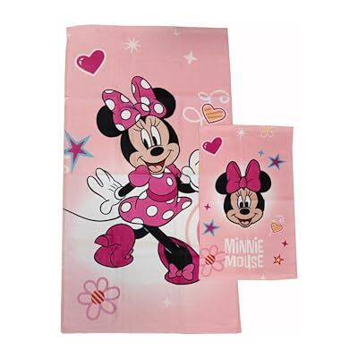 HERMET Minnie Mouse Disney - 2er Set Baumwollhandtücher - Rosa HERMET Minnie Mouse Disney - 2er Set Baumwollhandtücher - Rosa