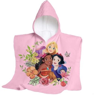 hermet , Disney, Prinzessinnen, Strandtuch mit Kapuze, Maxi-Poncho für Kinder, 60 x 60 cm, Badetuch für Strand oder Pool, 100% weiche Baumwolle hermet , Disney, Prinzessinnen, Strandtuch mit Kapuze, Maxi-Poncho für Kinder, 60 x 60 cm, Badetuch für Strand oder Pool, 100% weiche Baumwolle