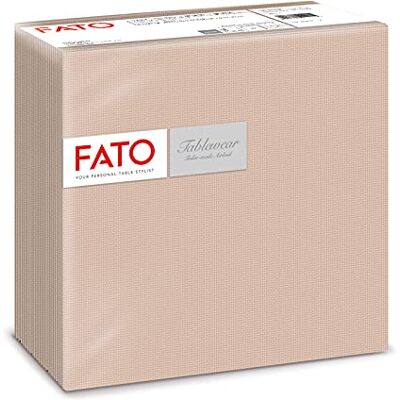 FATO Trockene Papierservietten, Airlaid, Textileffekt, Packung mit 50 Servietten, Größe 40x40, 4-fach gefaltet, Dekorfarbe Cappuccino FATO Trockene Papierservietten, Airlaid, Textileffekt, Packung mit 50 Servietten, Größe 40x40, 4-fach gefaltet, Dekorfarbe Cappuccino