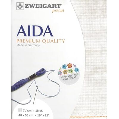 Zweigart Precut Vintage Fein-Aida 18 ct. col.1079 Stoffzuschnitt, 48 x 68 cm Zweigart Precut Vintage Fein-Aida 18 ct. col.1079 Stoffzuschnitt, 48 x 68 cm