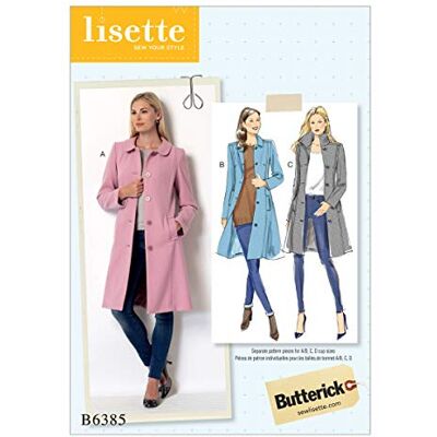 Butterick Patterns 6385 E5 Schnittmuster Coat, Mehrfarbig, Größen 14–22 Butterick Patterns 6385 E5 Schnittmuster Coat, Mehrfarbig, Größen 14–22