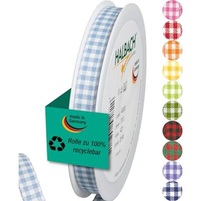 Halbach Seidenbänder Premium Vichy Karo Geschenkband (hellblau) Breite 10mm Länge 25m Karoband made in Germany kariertes Schleifenband in vielen Farben Halbach Seidenbänder Premium Vichy Karo Geschenkband (hellblau) Breite 10mm Länge 25m Karoband made in Germany kariertes Schleifenband in vielen Farben