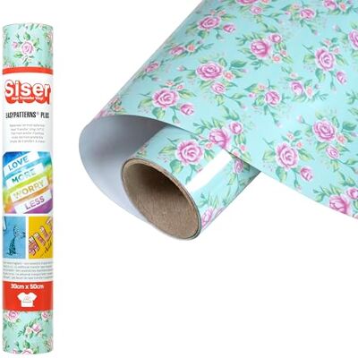 SISER Easypatterns PLUS Vintage-Rosen, 30cm x 0,5m, Thermotransfer Vinyl zur Personalisierung von Kleidung, Accessoires und Textilmöbel, Material für Bastelartikel, geeignet für Kinderkleidung SISER Easypatterns PLUS Vintage-Rosen, 30cm x 0,5m, Thermotransfer Vinyl zur Personalisierung von Kleidung, Accessoires und Textilmöbel, Material für Bastelartikel, geeignet für Kinderkleidung