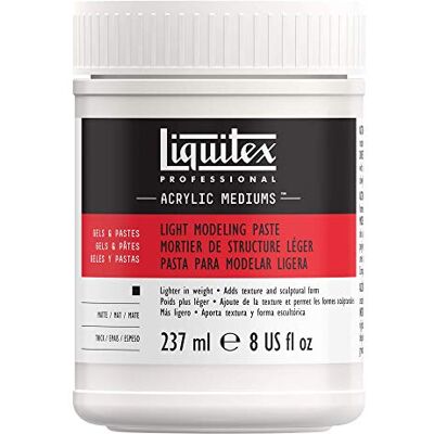 Liquitex 6808 Professional leichte Modellierpaste Strukturgel, leichte elastische Struktur-Paste von pastoser, spachtelbarer Konsistenz 237ml Topf, Weiß Liquitex 6808 Professional leichte Modellierpaste Strukturgel, leichte elastische Struktur-Paste von pastoser, spachtelbarer Konsistenz 237ml Topf, Weiß