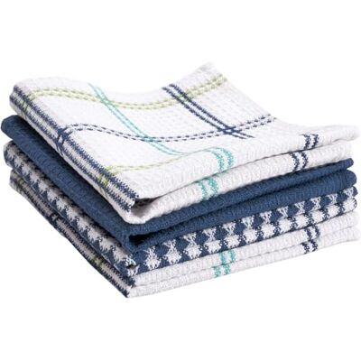 Tefal T-FAL Textiles Geschirrtuch, Baumwolle, Waffelmuster, 4 Stück Flaches Waffelgeschirrtuch, Cool, 4-Pack, 4 Tefal T-FAL Textiles Geschirrtuch, Baumwolle, Waffelmuster, 4 Stück Flaches Waffelgeschirrtuch, Cool, 4-Pack, 4