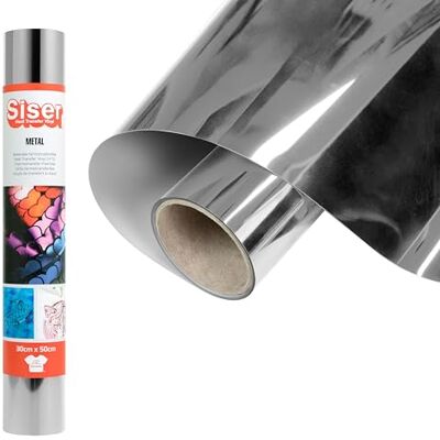SISER Metall Silber Blau, 30cm x 0,5mt, thermotransferierbares Vinyl, Metall Effekt für die individuelle Gestaltung von Stoffen, Kleidung und Accessoires, Bastelartikel, leicht zu schneiden SISER Metall Silber Blau, 30cm x 0,5mt, thermotransferierbares Vinyl, Metall Effekt für die individuelle Gestaltung von Stoffen, Kleidung und Accessoires, Bastelartikel, leicht zu schneiden