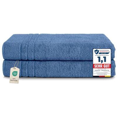 Komfortec 2er Saunahandtuch Set 80x200 cm, Große Saunatücher aus 100% Baumwolle, Sauna Handtücher, Flauschig und Saugstark, Schnelltrocknend, Hellblau Komfortec 2er Saunahandtuch Set 80x200 cm, Große Saunatücher aus 100% Baumwolle, Sauna Handtücher, Flauschig und Saugstark, Schnelltrocknend, Hellblau
