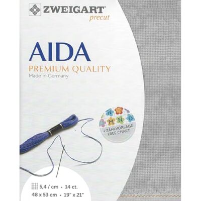 Zweigart AIDA Precut 14 ct. Stern-Aida 3706 Farbe 7729 vintage grau, Handarbeitsstoff für Kreuzstich 48x53 cm Zweigart AIDA Precut 14 ct. Stern-Aida 3706 Farbe 7729 vintage grau, Handarbeitsstoff für Kreuzstich 48x53 cm