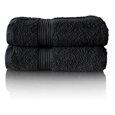 Glart Premium Frottier Handtuch Set, Frotteeserie in 6 Farben und 5 Größen, Farbe: SCHWARZ, 2X Handtücher 50x100 cm Glart Premium Frottier Handtuch Set, Frotteeserie in 6 Farben und 5 Größen, Farbe: SCHWARZ, 2X Handtücher 50x100 cm
