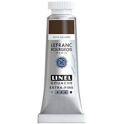 Lefranc Bourgeois 301221 Linel Gouache extrafeine und geschmeidige Wasserfarben mit maximaler Farbintensität, Leuchtkraft für streifenfreien Auftrag, 14ml Tube Sepia Warm Lefranc Bourgeois 301221 Linel Gouache extrafeine und geschmeidige Wasserfarben mit maximaler Farbintensität, Leuchtkraft für streifenfreien Auftrag, 14ml Tube Sepia Warm