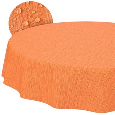 ANRO Tischdecke abwaschbar Wachstuch Wachstuchtischdecke Gartentischdecke Leinen-Optik Pflegeleicht Wasserabweisend 140cm (Rund) Orange Schnittkante ANRO Tischdecke abwaschbar Wachstuch Wachstuchtischdecke Gartentischdecke Leinen-Optik Pflegeleicht Wasserabweisend 140cm (Rund) Orange Schnittkante