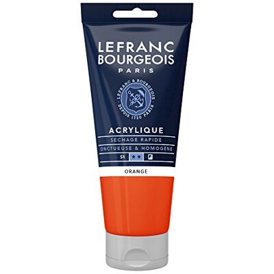 Lefranc Bourgeois 300403 Fine Acrylfarbe Orange, 80ml Tube, cremige Acrylfarbe auf Wasserbasis, schnell trocknend, lichtecht, wasserfest Lefranc Bourgeois 300403 Fine Acrylfarbe Orange, 80ml Tube, cremige Acrylfarbe auf Wasserbasis, schnell trocknend, lichtecht, wasserfest