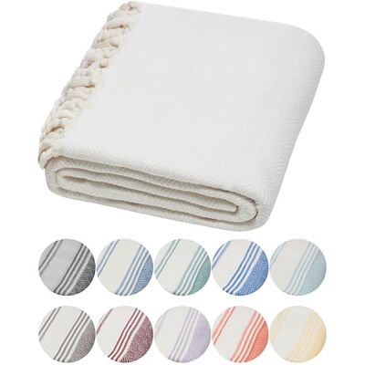 DEMMEX Bio-Baumwolle Hamamtuch 90x180 cm groß Diamond Weave Pestemal 100% Türkische Baumwolle Saunahandtuch Leichtes Strandtuch & Badetuch Saugstark, Schnelltrocknend & Platzsparend (Weiß) DEMMEX Bio-Baumwolle Hamamtuch 90x180 cm groß Diamond Weave Pestemal 100% Türkische Baumwolle Saunahandtuch Leichtes Strandtuch & Badetuch Saugstark, Schnelltrocknend & Platzsparend (Weiß)