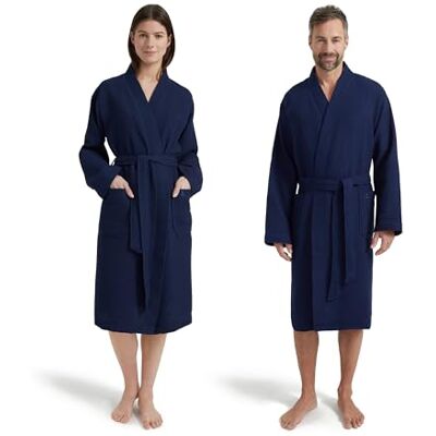 Möve Homewear Kimono Waffelpiquée in Gr. XL aus 100 % Baumwolle, deep sea Möve Homewear Kimono Waffelpiquée in Gr. XL aus 100 % Baumwolle, deep sea