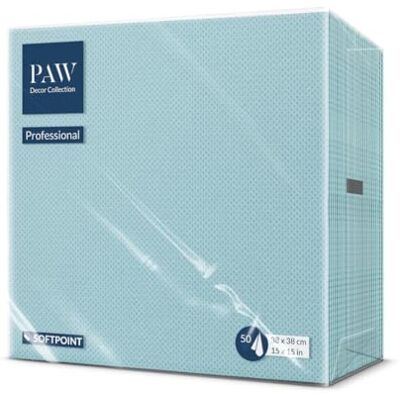 PAW Decor Collection PAW Soft Point Servietten (38 x 38 cm) 50 Stück Gastroservietten Weich und robust Ideal für den täglichen Gebrauch, Kneipen und Cafés Einfarbig Azzurro PAW Decor Collection PAW Soft Point Servietten (38 x 38 cm) 50 Stück Gastroservietten Weich und robust Ideal für den täglichen Gebrauch, Kneipen und Cafés Einfarbig Azzurro