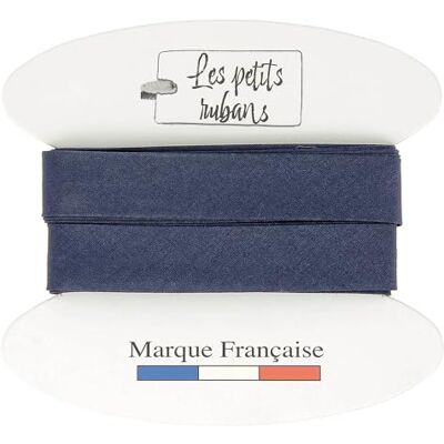 Les Petits Rubans Schrägband aus 100% Baumwolle – 20 mm breit, 5 Meter lang – Einfassung zum Nähen, Polstern, Kleidung, Decken – Marineblau Les Petits Rubans Schrägband aus 100% Baumwolle – 20 mm breit, 5 Meter lang – Einfassung zum Nähen, Polstern, Kleidung, Decken – Marineblau