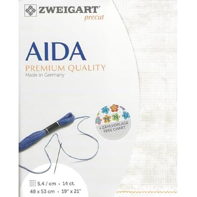 Zweigart Precut Vintage Aida col.1079 Stoffzuschnitt, 48 x 68 cm Zweigart Precut Vintage Aida col.1079 Stoffzuschnitt, 48 x 68 cm