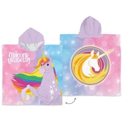 Herding Unicorn Academy Kinder-Badeponcho, Circa 60x60 cm mit Kapuze, 100 Prozent Baumwolle Herding Unicorn Academy Kinder-Badeponcho, Circa 60x60 cm mit Kapuze, 100 Prozent Baumwolle