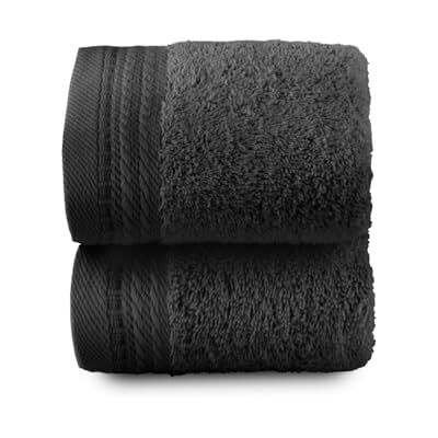 Top Towel – Premium – Große Badetücher – Badezimmerhandtücher – 2 Gesichts- oder Bidethandtücher – 30 x 50 cm – 100 % Baumwolle – 600 Gramm Schwarz Top Towel – Premium – Große Badetücher – Badezimmerhandtücher – 2 Gesichts- oder Bidethandtücher – 30 x 50 cm – 100 % Baumwolle – 600 Gramm Schwarz