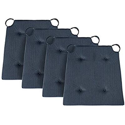 Traumnacht Stuhlkissen Basic 4er Set, mit einem Baumwollbezug, 40 x 42 x 5 cm, dunkelblau, Öko-Tex zertifiziert, produziert nach deutschem Qualitätsstandard Traumnacht Stuhlkissen Basic 4er Set, mit einem Baumwollbezug, 40 x 42 x 5 cm, dunkelblau, Öko-Tex zertifiziert, produziert nach deutschem Qualitätsstandard
