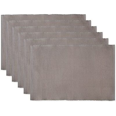 DII Basic Everyday Tischset, gerippt, 100% Baumwolle, 33 x 48 cm, Grau, 6-teilig DII Basic Everyday Tischset, gerippt, 100% Baumwolle, 33 x 48 cm, Grau, 6-teilig