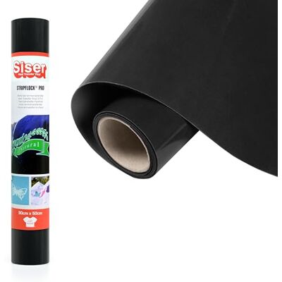 SISER Stripflock PRO Schwarz, 30cm x 0,5mt, Thermotransfer-Medium mit samtiger Flockoberfläche für die individuelle Gestaltung von Stoffen, Kleidung und Accessoires, Bastelartikel, leicht zu schneiden SISER Stripflock PRO Schwarz, 30cm x 0,5mt, Thermotransfer-Medium mit samtiger Flockoberfläche für die individuelle Gestaltung von Stoffen, Kleidung und Accessoires, Bastelartikel, leicht zu schneiden