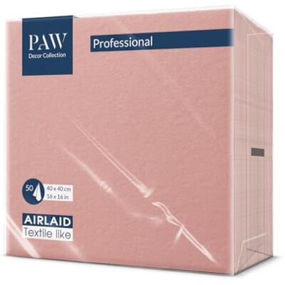 PAW Decor Collection PAW 50 Stück Stoffähnliche Airlaid-Servietten (40 x 40 cm) Hochwertige, Saugfähige Einwegservietten Ideal Für Hochzeiten, Feiern Und Kommunionen Tischdekoration Rosa PAW Decor Collection PAW 50 Stück Stoffähnliche Airlaid-Servietten (40 x 40 cm) Hochwertige, Saugfähige Einwegservietten Ideal Für Hochzeiten, Feiern Und Kommunionen Tischdekoration Rosa