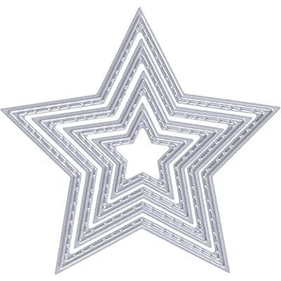 Rayher Stanzschablonen Stern, mit Steppnaht am Rand, Set 4teilig, Sterne 2,4 7,4 cm ø, für Papiergestaltung, Kartengestaltung, Scrapbooking und vieles mehr, Prägeschablonen, Stahl, 50284000 Rayher Stanzschablonen Stern, mit Steppnaht am Rand, Set 4teilig, Sterne 2,4 7,4 cm ø, für Papiergestaltung, Kartengestaltung, Scrapbooking und vieles mehr, Prägeschablonen, Stahl, 50284000