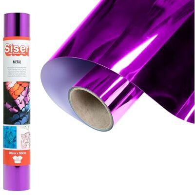 SISER Metal Purple, 30cm x 0,5mt, thermotransferierbares Vinyl, Metall Effekt für die individuelle Gestaltung von Stoffen, Kleidung und Accessoires, Bastelartikel, leicht zu schneiden SISER Metal Purple, 30cm x 0,5mt, thermotransferierbares Vinyl, Metall Effekt für die individuelle Gestaltung von Stoffen, Kleidung und Accessoires, Bastelartikel, leicht zu schneiden
