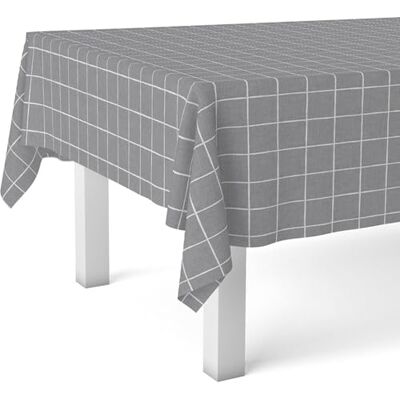 ECOMMERC3 Wachstuch, rechteckig, Größe 200 x 140 cm, Stil, Haltbarkeit und einfache Reinigung für Ihren Tisch, fleckenabweisende und wasserdichte Wachstuch-Tischdecke Quadrat Grau ECOMMERC3 Wachstuch, rechteckig, Größe 200 x 140 cm, Stil, Haltbarkeit und einfache Reinigung für Ihren Tisch, fleckenabweisende und wasserdichte Wachstuch-Tischdecke Quadrat Grau