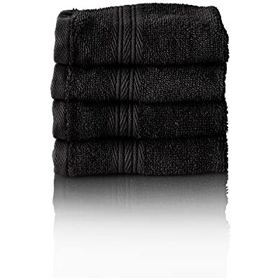 Glart Premium Frottier Handtuch Set, Frotteeserie in 6 Farben und 5 Größen, Farbe: SCHWARZ, 4X Gästetücher 30x50 cm Glart Premium Frottier Handtuch Set, Frotteeserie in 6 Farben und 5 Größen, Farbe: SCHWARZ, 4X Gästetücher 30x50 cm