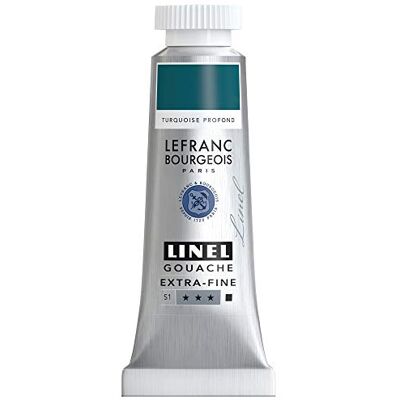 Lefranc Bourgeois 301197 Linel Gouache extrafeine und geschmeidige Wasserfarben mit maximaler Farbintensität, Leuchtkraft für streifenfreien Auftrag, 14ml Tube Dunkeltürkis Lefranc Bourgeois 301197 Linel Gouache extrafeine und geschmeidige Wasserfarben mit maximaler Farbintensität, Leuchtkraft für streifenfreien Auftrag, 14ml Tube Dunkeltürkis