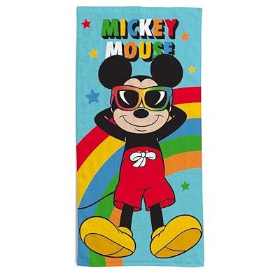hermet , Disney Mickey Mouse Strandtuch, 70 x 140 cm, Badetuch für Strand oder Pool, 100% weiche Baumwolle, praktisch und leicht hermet , Disney Mickey Mouse Strandtuch, 70 x 140 cm, Badetuch für Strand oder Pool, 100% weiche Baumwolle, praktisch und leicht