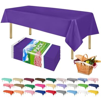 Zimpleware Einweg-Party-Tischdecke, Kunststoff, rechteckig, 137,2 x 274,3 cm, Violett, 12 Stück Zimpleware Einweg-Party-Tischdecke, Kunststoff, rechteckig, 137,2 x 274,3 cm, Violett, 12 Stück