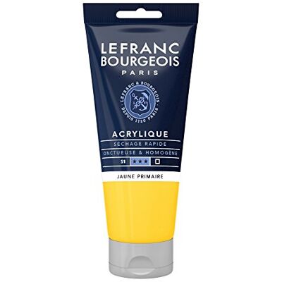 Lefranc Bourgeois 300421 Fine Acrylfarbe Primärgelb, 80ml Tube, cremige Acrylfarbe auf Wasserbasis, schnell trocknend, lichtecht, wasserfest Lefranc Bourgeois 300421 Fine Acrylfarbe Primärgelb, 80ml Tube, cremige Acrylfarbe auf Wasserbasis, schnell trocknend, lichtecht, wasserfest